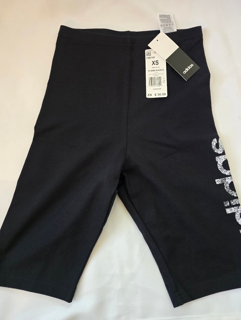 NWT adidas Black Spell Out Athletic Bike Shorts Size XS